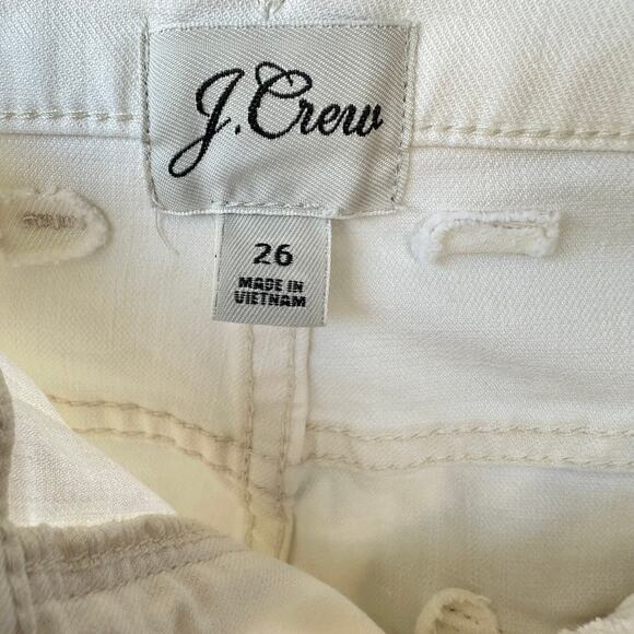 J. Crew Garment Dyed Cargo Pants Chino Twill Linen Blend 26 White Casual Cream - Picture 5 of 8